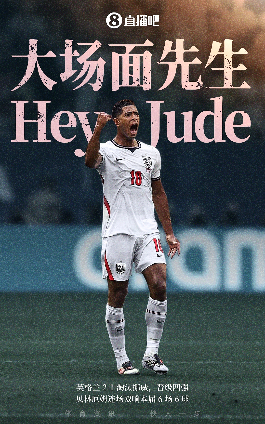 贝林厄姆连场双响 英格兰加时2-1挪威挺进四强