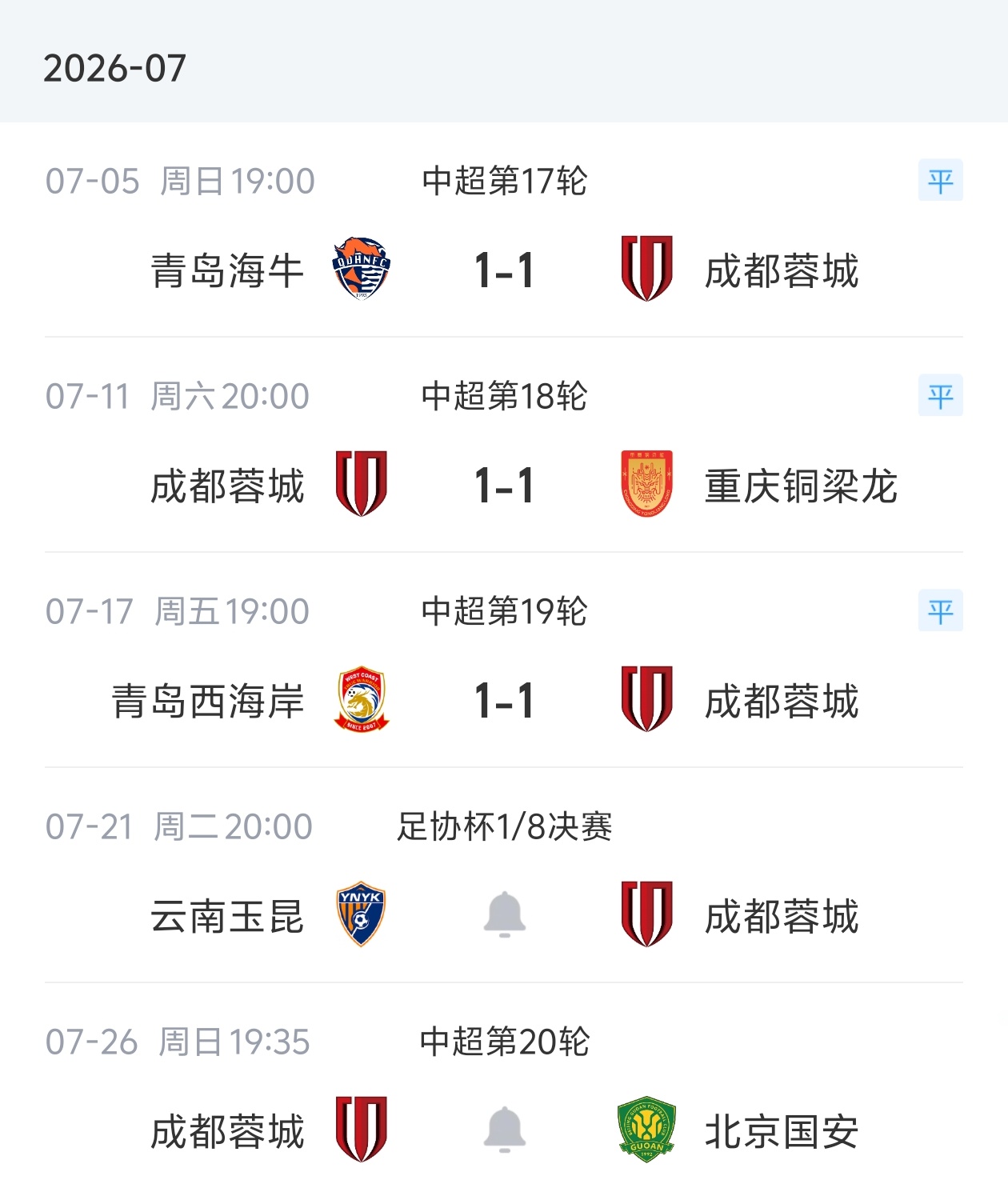 三连平困局 蓉城即将迎战玉昆国安